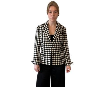 Classiques Entier Houndstooth Black and White Blazer, Size 12